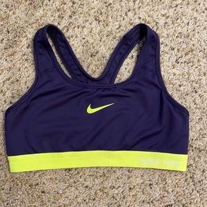 Nike pro dark purple women’s sports bra size M